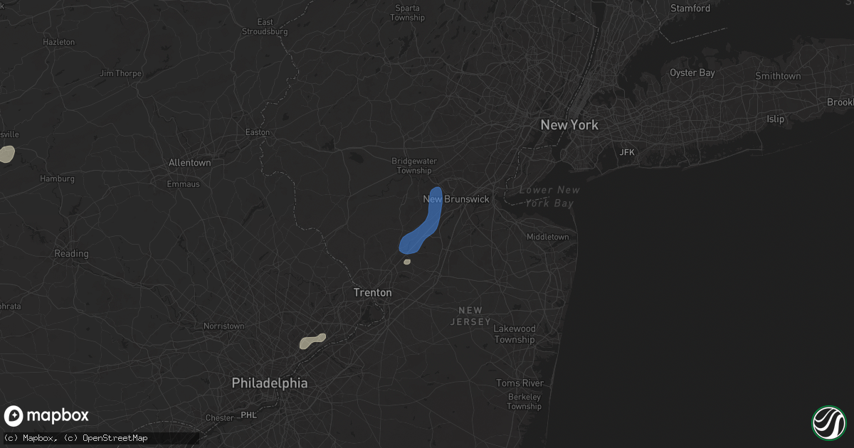 Hail map in Kendall Park, NJ on June 30, 2025