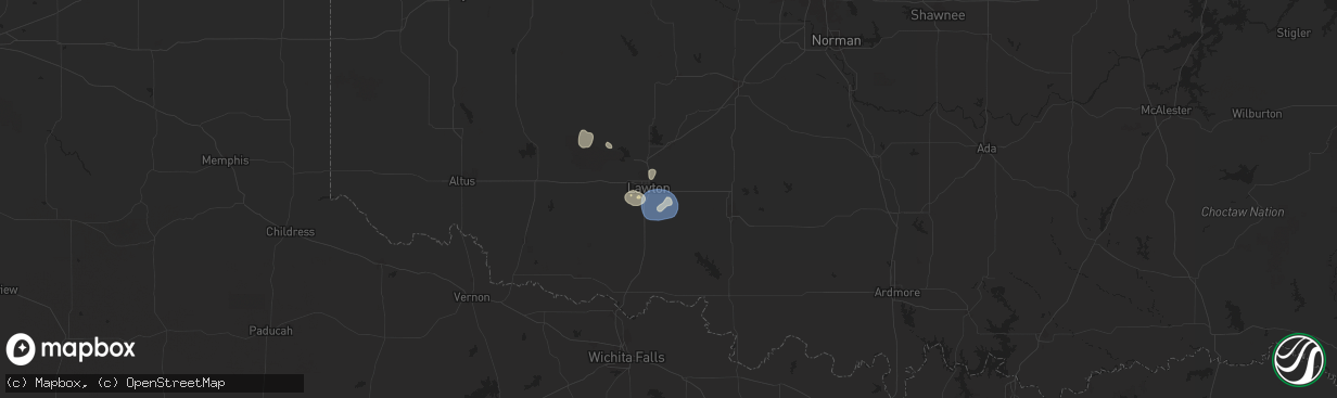 Hail map in Lawton, OK on June 30, 2025