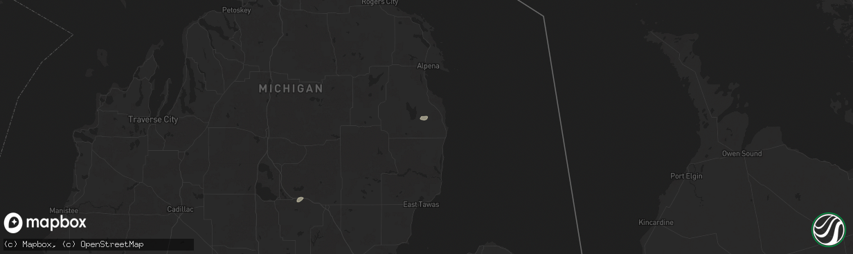 Hail map in Lincoln, MI on June 30, 2025