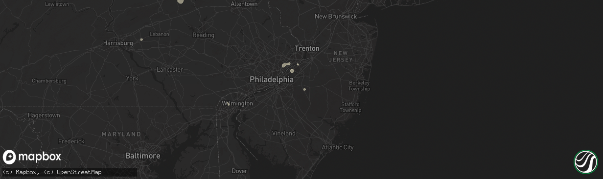 Hail map in Medford, NJ on June 30, 2025