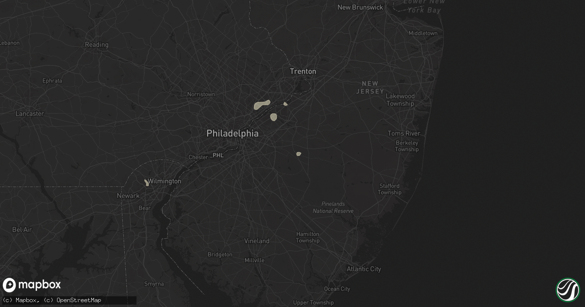 Hail map in Medford, NJ on June 30, 2025