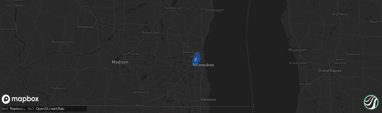 Hail map in Menomonee Falls, WI on June 30, 2025