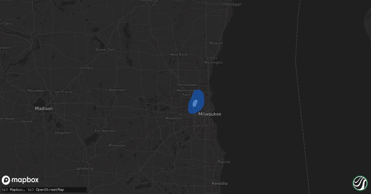 Hail map in Menomonee Falls, WI on June 30, 2025