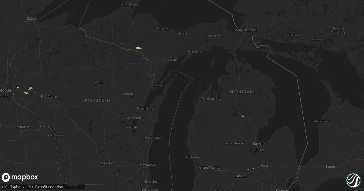 Hail map in Michigan on June 30, 2025