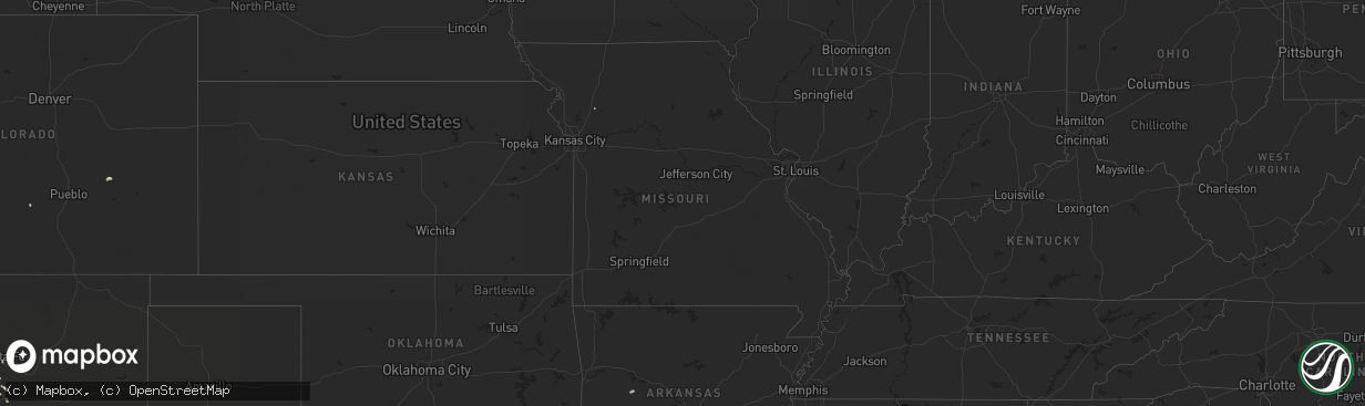 Hail map in Missouri on June 30, 2025