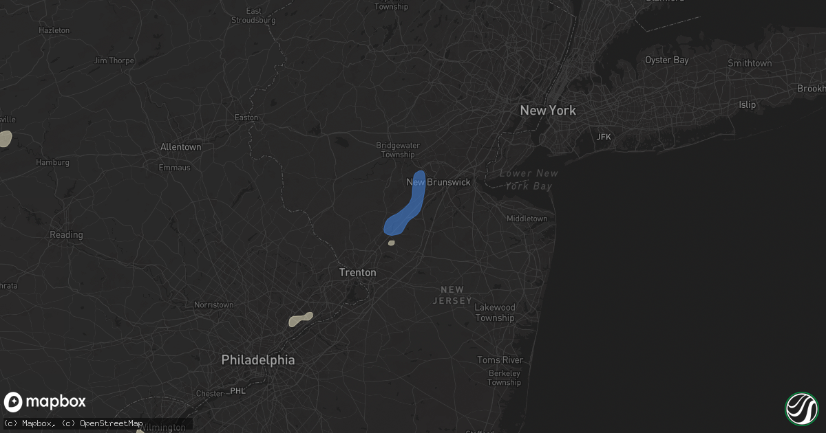 Hail map in Monmouth Junction, NJ on June 30, 2025