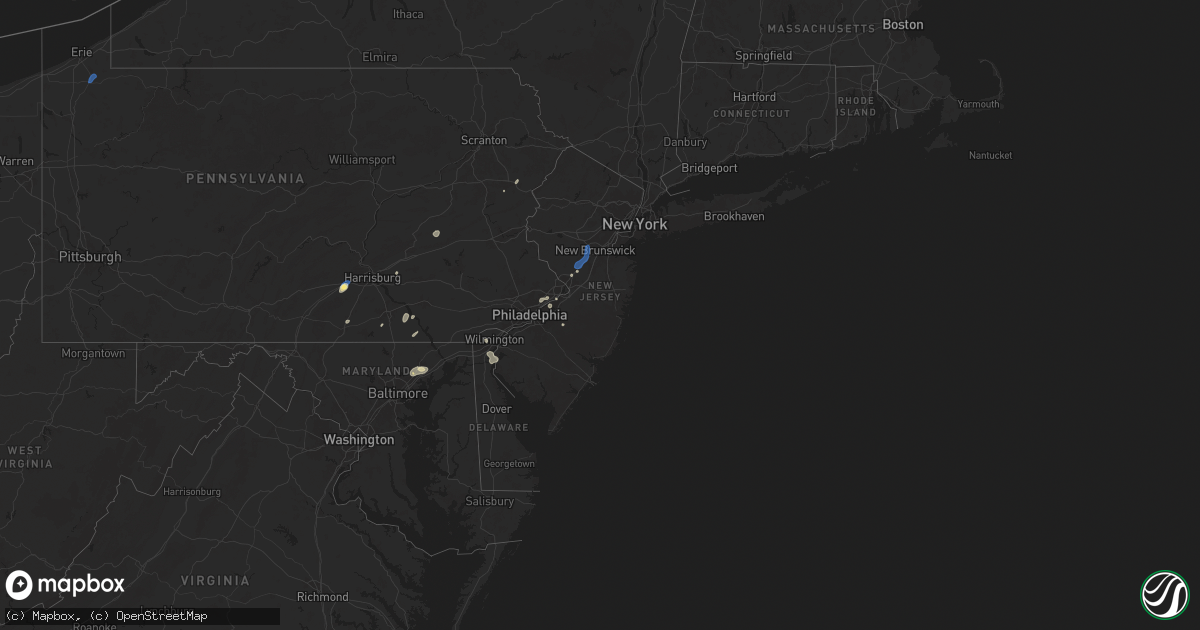 Hail map in New Jersey on June 30, 2025