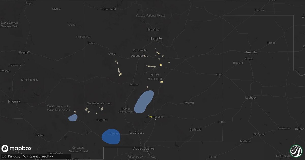 Hail map in New Mexico on June 30, 2025
