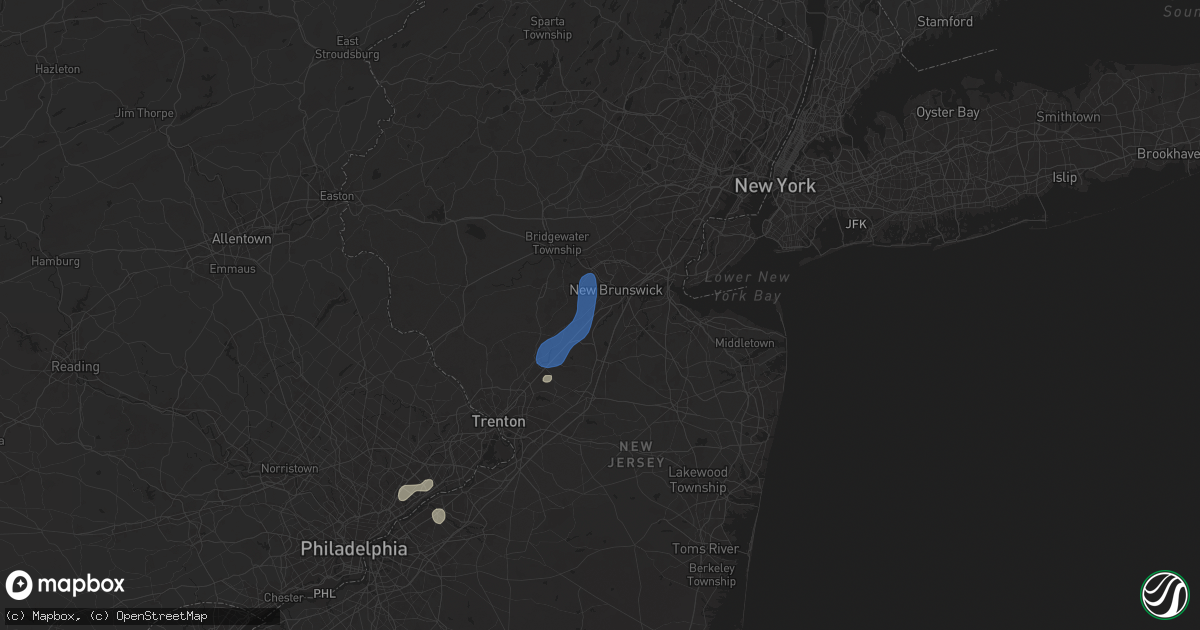 Hail map in North Brunswick, NJ on June 30, 2025