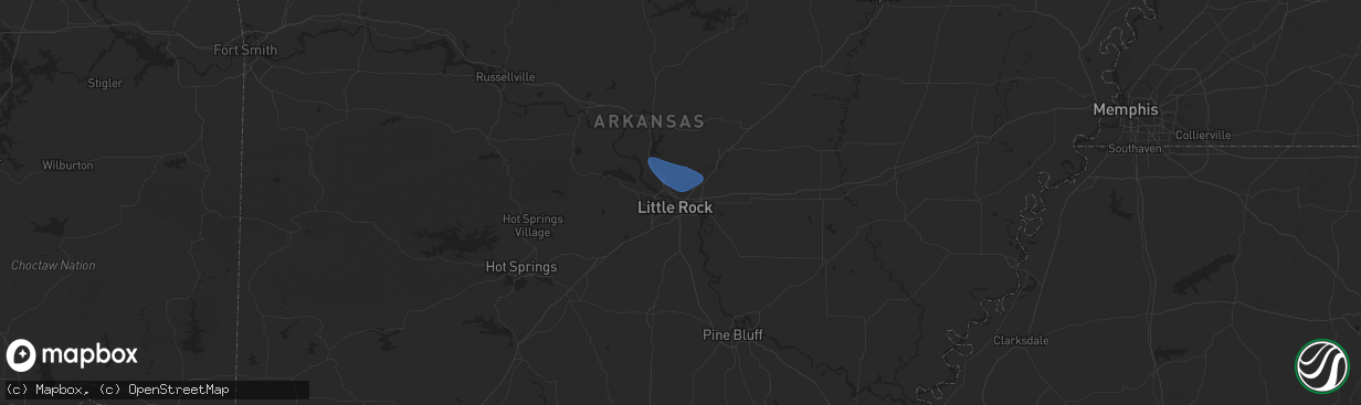 Hail map in North Little Rock, AR on June 30, 2025