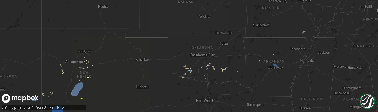 Hail map in Oklahoma on June 30, 2025