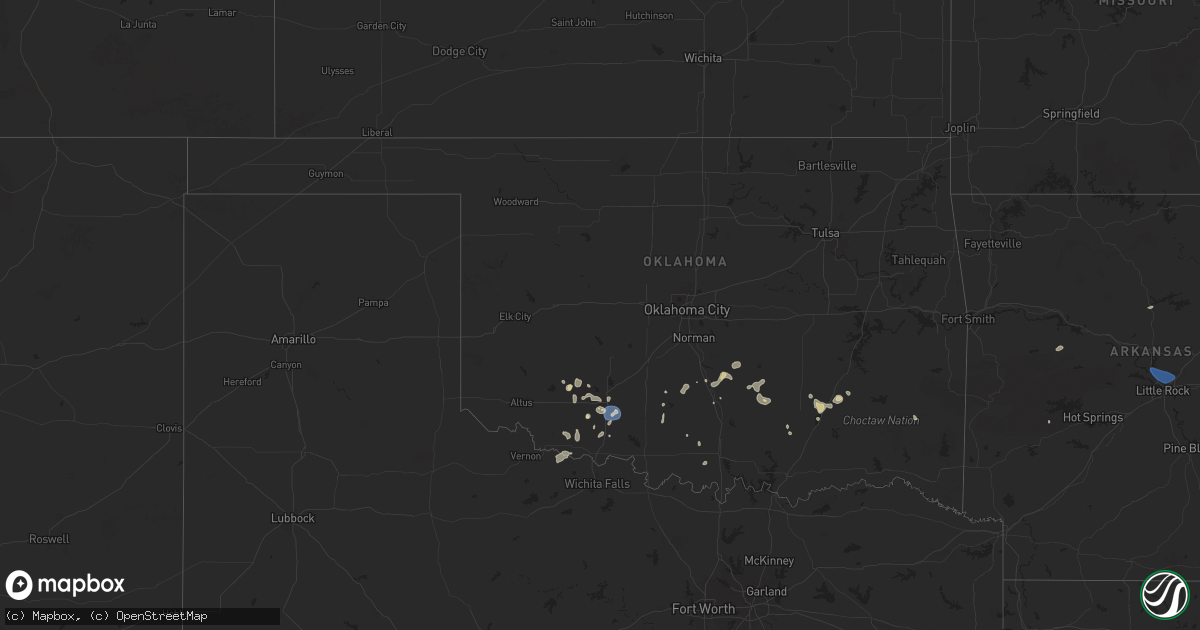 Hail map in Oklahoma on June 30, 2025