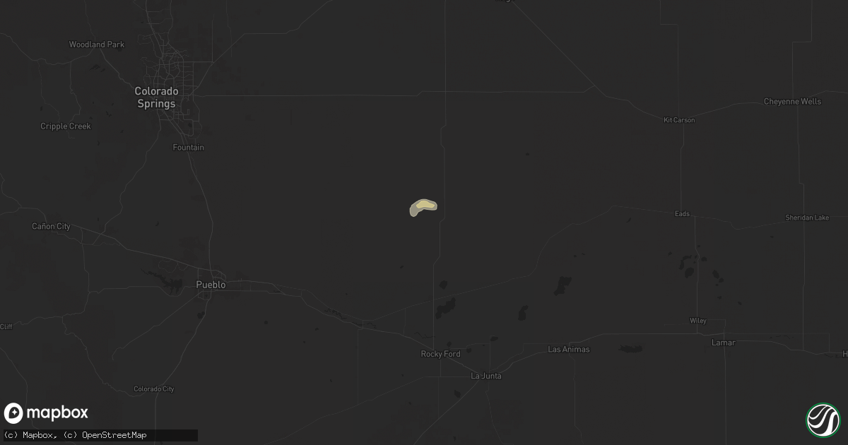 Hail map in Ordway, CO on June 30, 2025