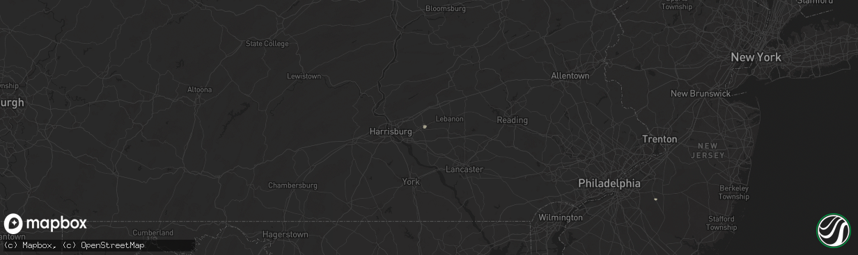 Hail map in Palmyra, PA on June 30, 2025