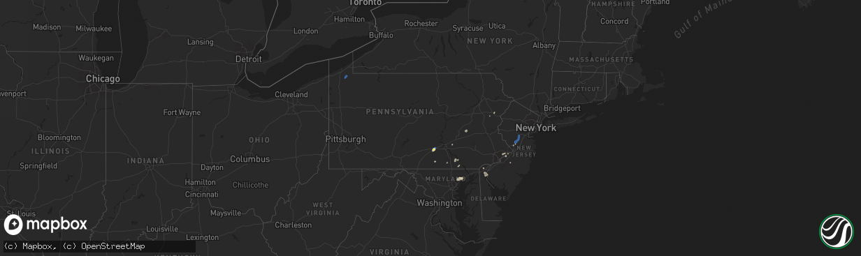 Hail map in Pennsylvania on June 30, 2025