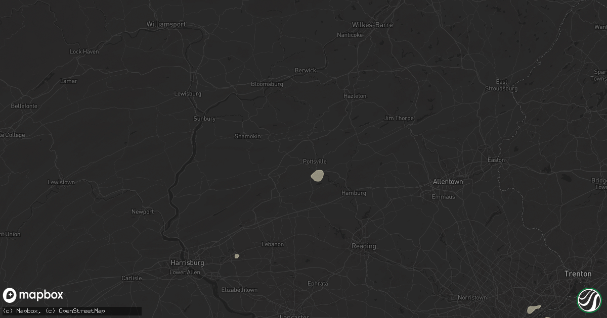 Hail map in Pottsville, PA on June 30, 2025
