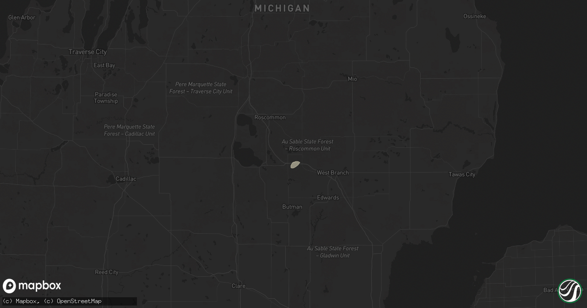 Hail map in Saint Helen, MI on June 30, 2025