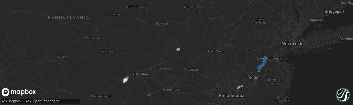 Hail map in Schuylkill Haven, PA on June 30, 2025