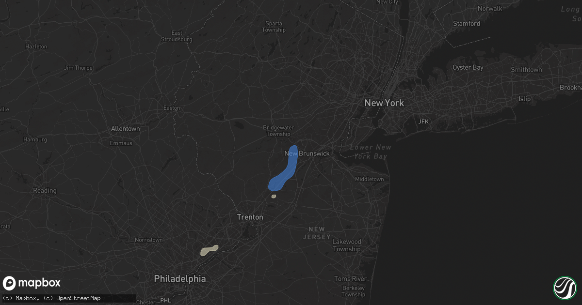 Hail map in Somerset, NJ on June 30, 2025