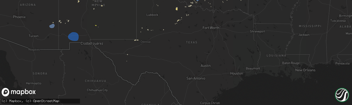 Hail map in Texas on June 30, 2025