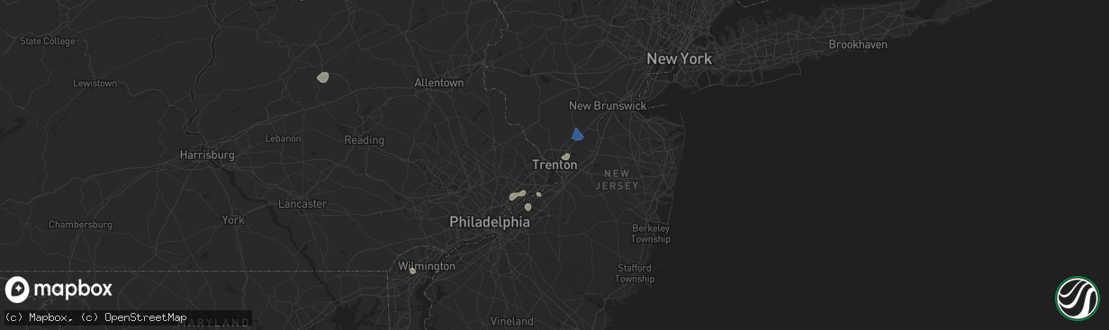 Hail map in Trenton, NJ on June 30, 2025