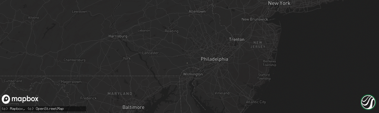 Hail map in West Chester, PA on June 30, 2025