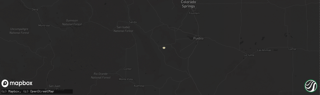 Hail map in Westcliffe, CO on June 30, 2025
