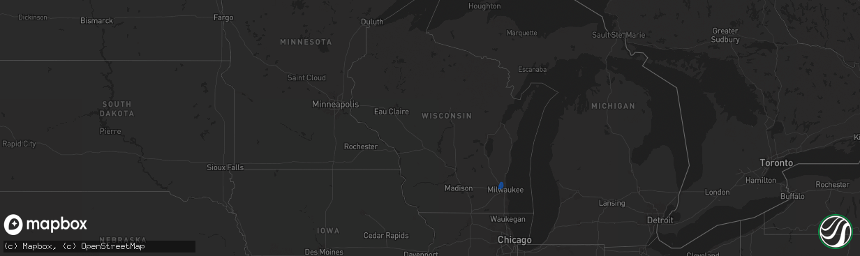 Hail map in Wisconsin on June 30, 2025