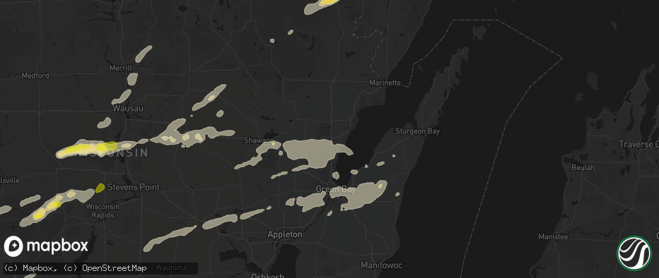 Hail map in Abrams, WI on June 30, 2026
