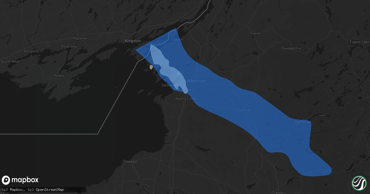 Hail map in Adams Center, NY on June 30, 2026