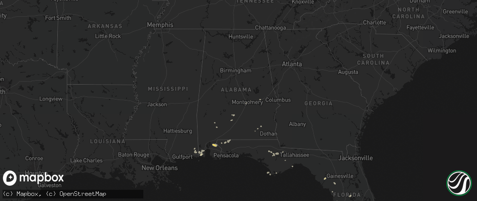 Hail map in Alabama on June 30, 2026