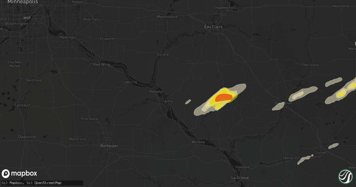 Hail map in Alma, WI on June 30, 2026