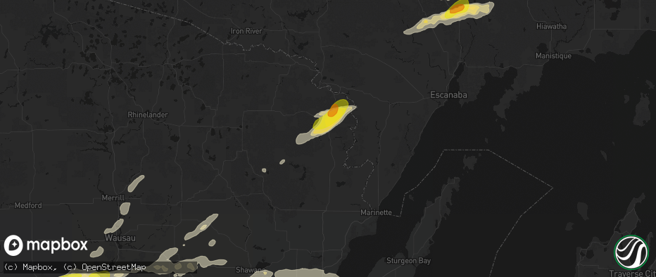 Hail map in Amberg, WI on June 30, 2026