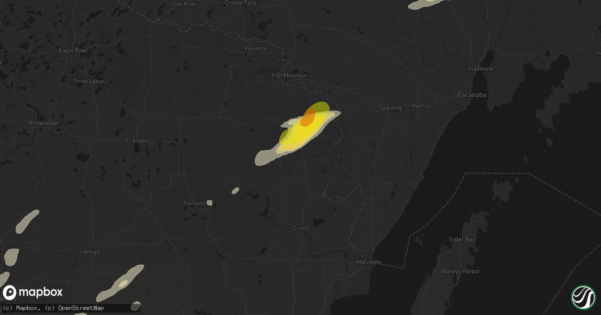 Hail map in Amberg, WI on June 30, 2026