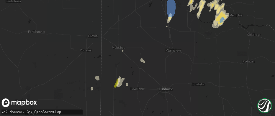 Hail map in Amherst, TX on June 30, 2026