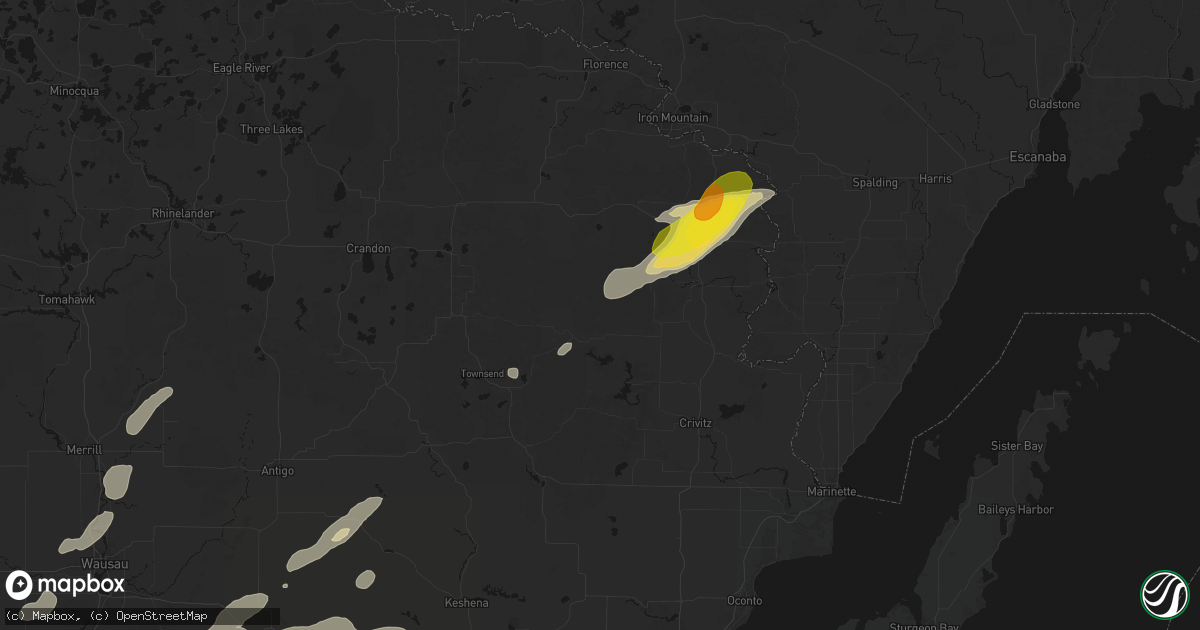 Hail map in Athelstane, WI on June 30, 2026