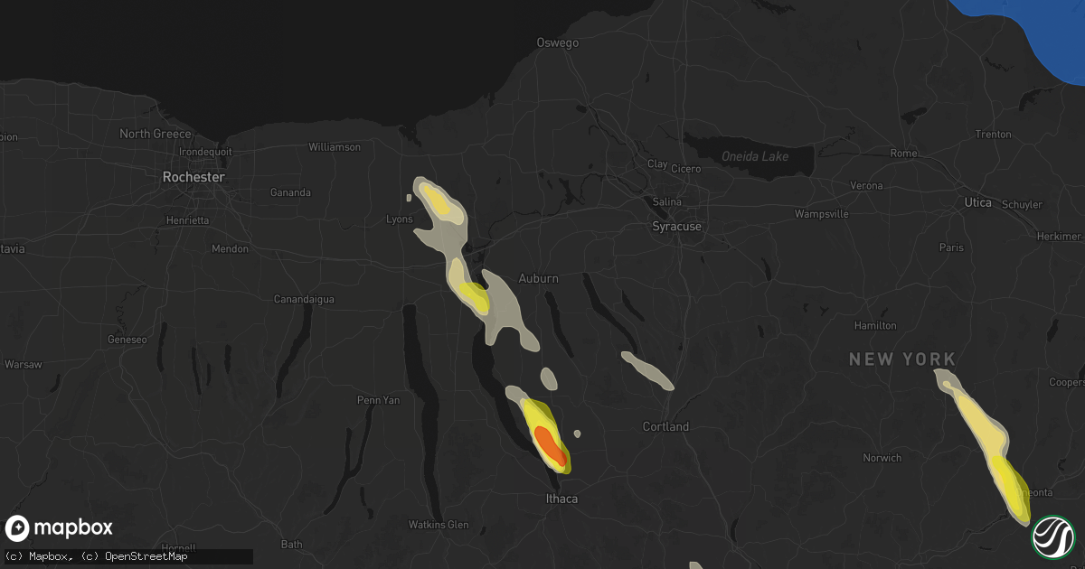 Hail map in Auburn, NY on June 30, 2026