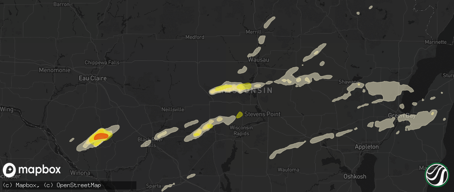 Hail map in Auburndale, WI on June 30, 2026