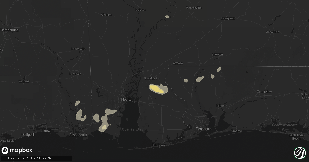 Hail map in Bay Minette, AL on June 30, 2026