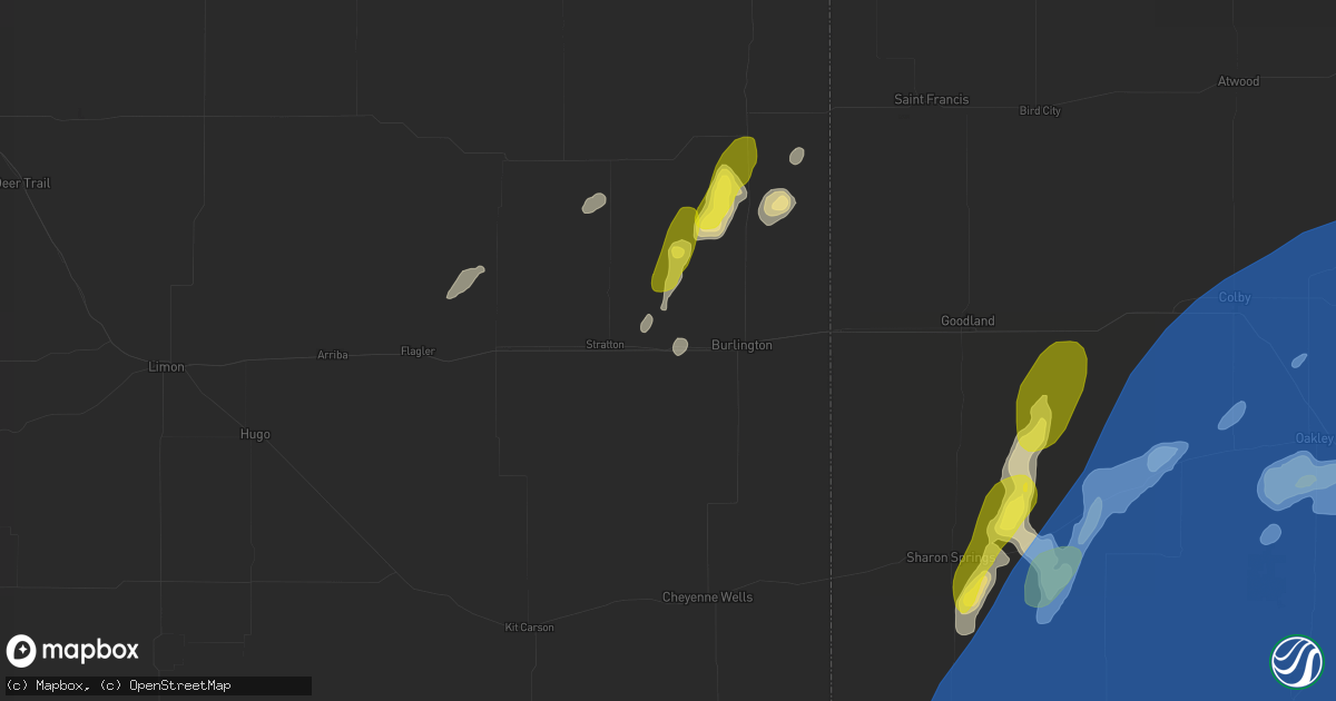 Hail map in Bethune, CO on June 30, 2026