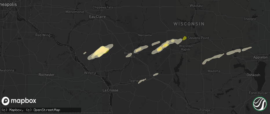 Hail map in Black River Falls, WI on June 30, 2026