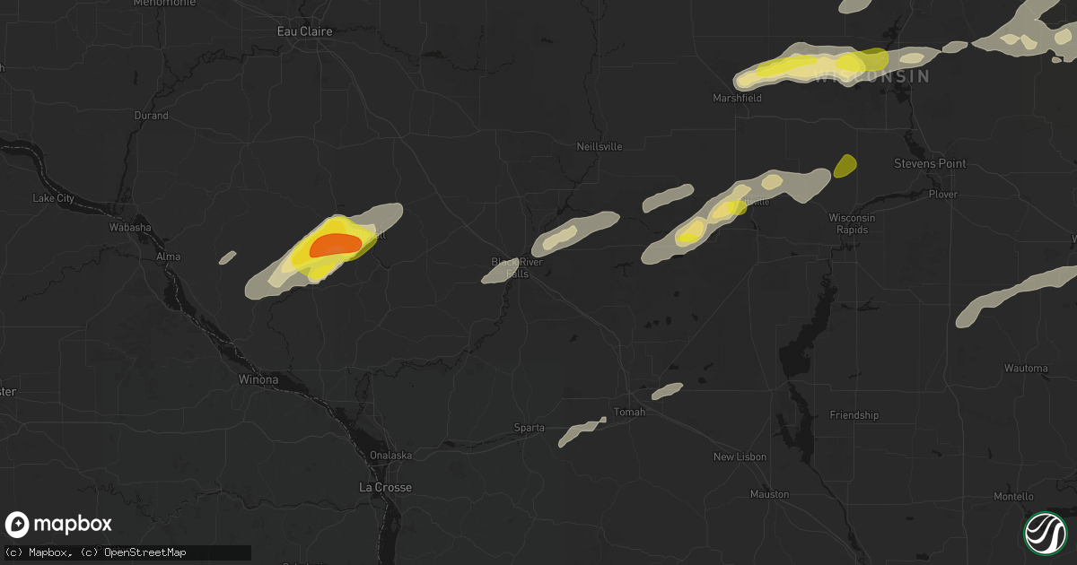 Hail map in Black River Falls, WI on June 30, 2026