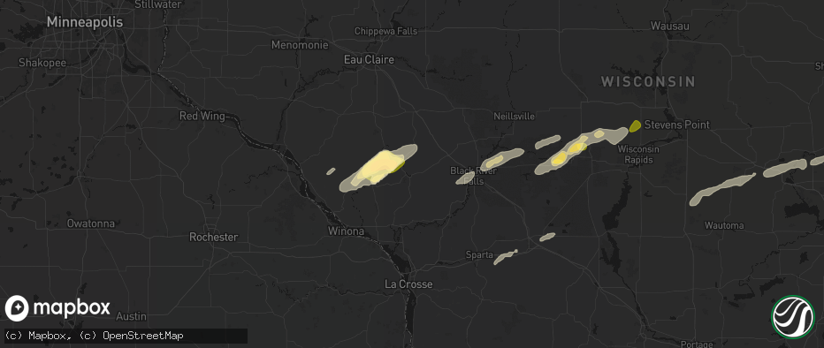 Hail map in Blair, WI on June 30, 2026