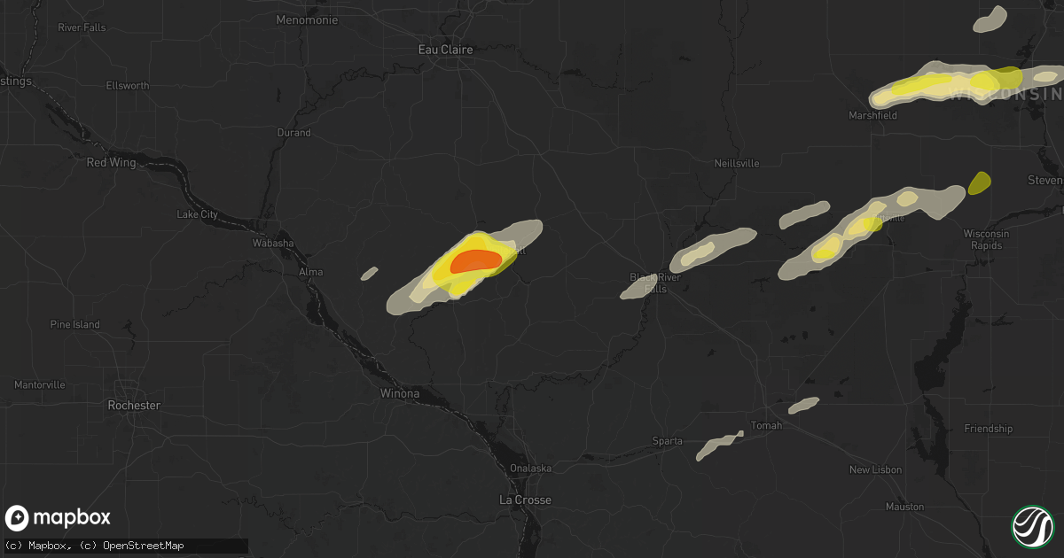 Hail map in Blair, WI on June 30, 2026