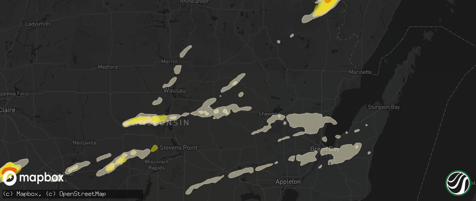 Hail map in Bowler, WI on June 30, 2026