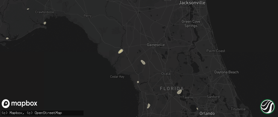 Hail map in Bronson, FL on June 30, 2026