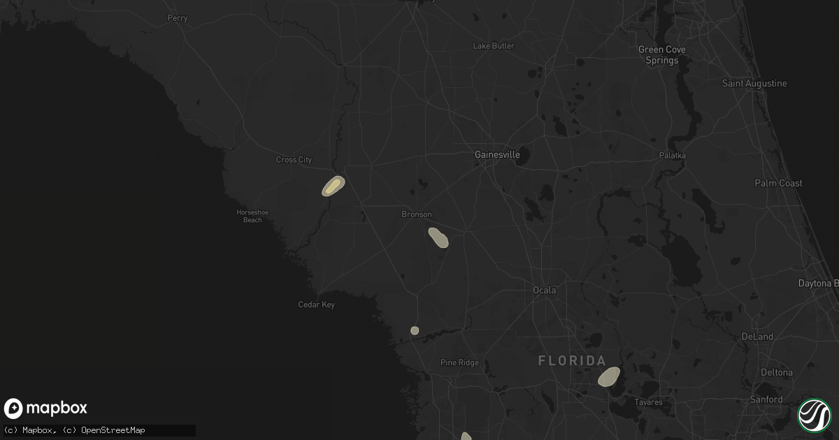 Hail map in Bronson, FL on June 30, 2026