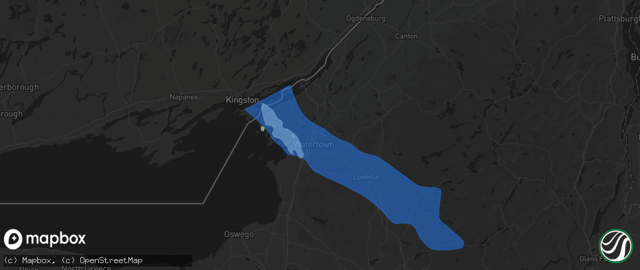 Hail map in Calcium, NY on June 30, 2026