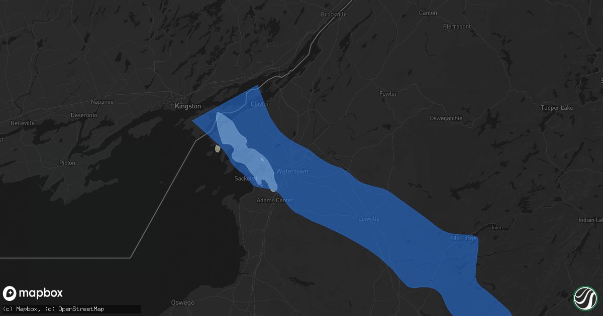 Hail map in Calcium, NY on June 30, 2026