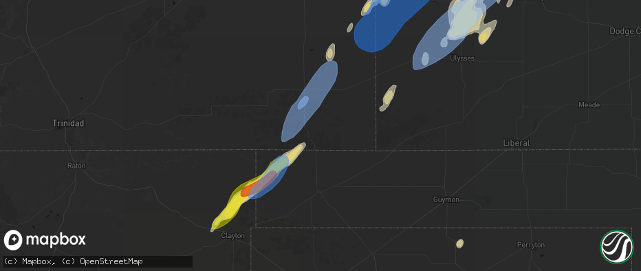 Hail map in Campo, CO on June 30, 2026
